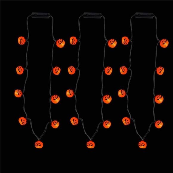 3 Pcs Halloween Light Up Necklace, 3 Modes Lights for Halloween Decoration - Picture 1 of 7